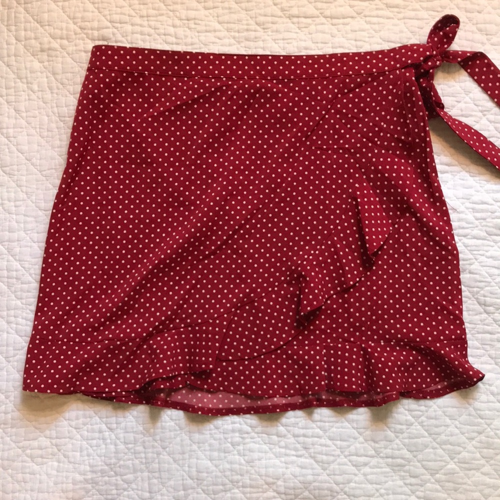 NWT polka dot mini wrap skirt